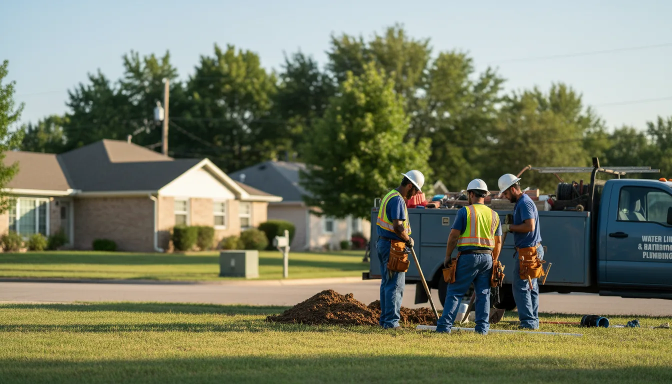 Residential water line and bathroom plumbing service in Ripley, OK